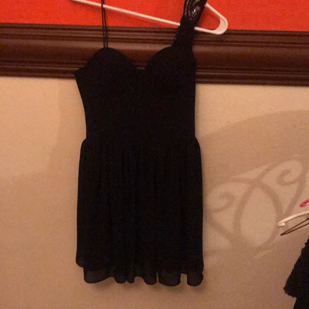 Black one shoulder dress